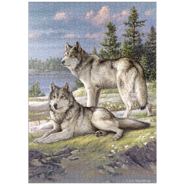 Darstellung des Puzzle Motivs puzzleplate Wolfsruhe am Seeufer 1000 Puzzle
