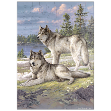 Darstellung des Puzzle Motivs puzzleplate Wolfsruhe am Seeufer 100 Puzzle