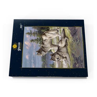 Darstellung des Puzzle Motivs Wolfsruhe am Seeufer 200 Puzzle Schachtel Ansicht3