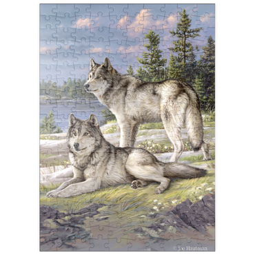 Darstellung des Puzzle Motivs puzzleplate Wolfsruhe am Seeufer 200 Puzzle