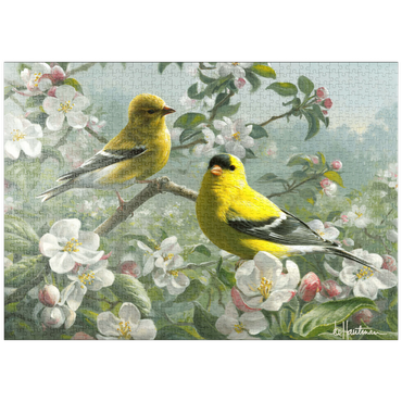 Darstellung des Puzzle Motivs puzzleplate Orchard Goldfinch 1000 Puzzle