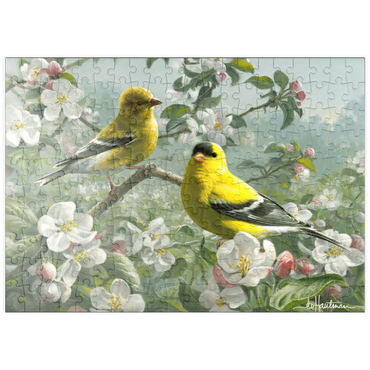 Darstellung des Puzzle Motivs puzzleplate Orchard Goldfinch 200 Puzzle