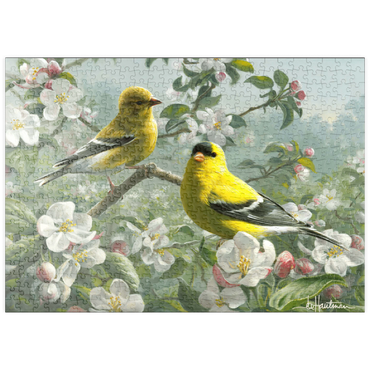 Darstellung des Puzzle Motivs puzzleplate Orchard Goldfinch 500 Puzzle