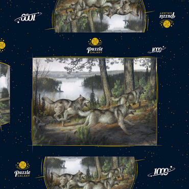 Darstellung des Puzzle Motivs Ridge Runners 1000 Puzzle Schachtel 3D Modell