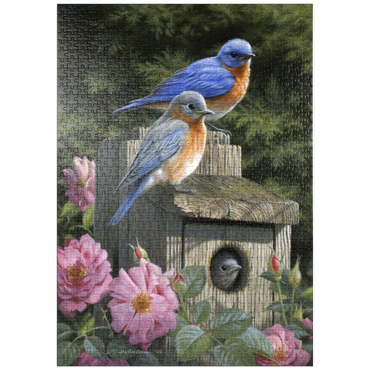 Darstellung des Puzzle Motivs puzzleplate Garten-Hüttensänger 1000 Puzzle