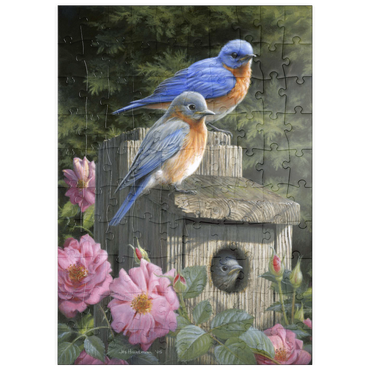 Darstellung des Puzzle Motivs puzzleplate Garten-Hüttensänger 100 Puzzle