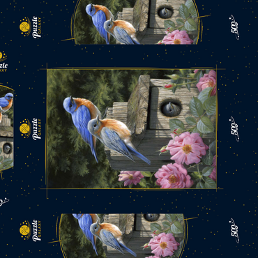 Darstellung des Puzzle Motivs Garten-Hüttensänger 500 Puzzle Schachtel 3D Modell