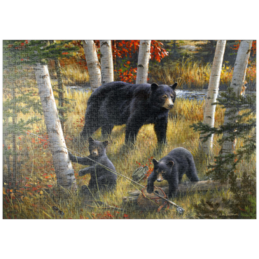 Darstellung des Puzzle Motivs puzzleplate Bears & Birches 1000 Puzzle
