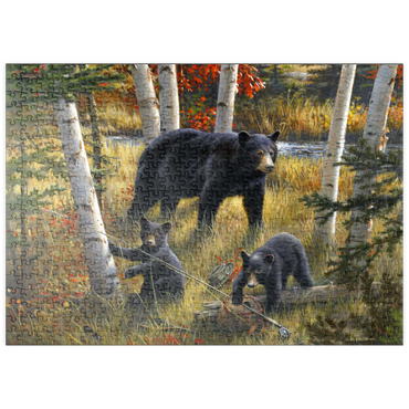 Darstellung des Puzzle Motivs puzzleplate Bears & Birches 500 Puzzle