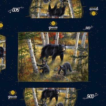 Darstellung des Puzzle Motivs Bears & Birches 500 Puzzle Schachtel 3D Modell