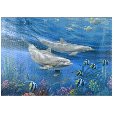 Darstellung des Puzzle Motivs puzzleplate Dolphins 1000 Puzzle