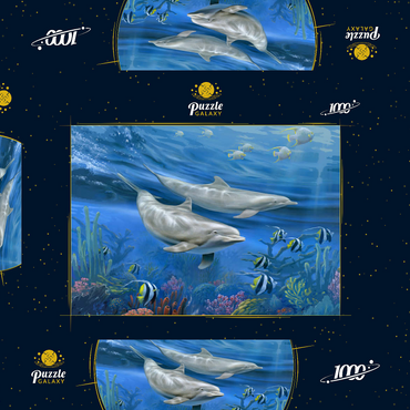 Darstellung des Puzzle Motivs Dolphins 1000 Puzzle Schachtel 3D Modell