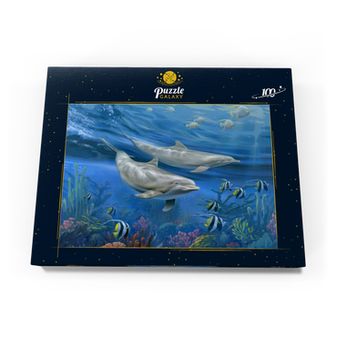 Darstellung des Puzzle Motivs Dolphins 100 Puzzle Schachtel Ansicht3