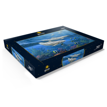 Darstellung des Puzzle Motivs Dolphins 200 Puzzle Schachtel Ansicht1