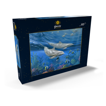 Darstellung des Puzzle Motivs Dolphins 500 Puzzle Schachtel Ansicht2