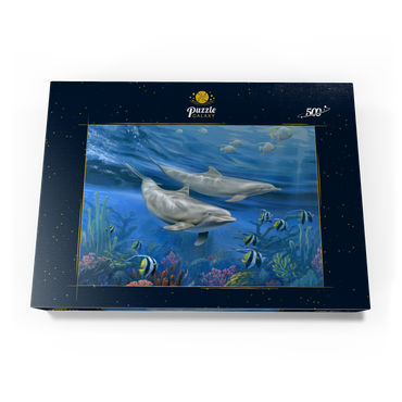 Darstellung des Puzzle Motivs Dolphins 500 Puzzle Schachtel Ansicht3