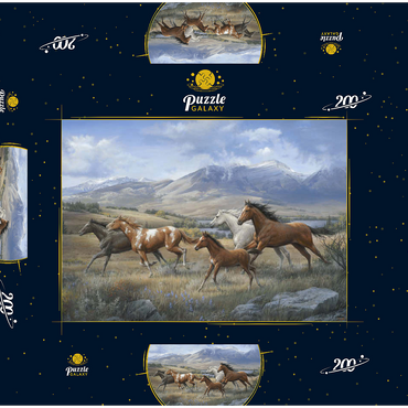 Darstellung des Puzzle Motivs Running Free 200 Puzzle Schachtel 3D Modell