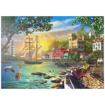 Darstellung des Puzzle Motivs puzzleplate City Embankment at Sunset 1000 Puzzle