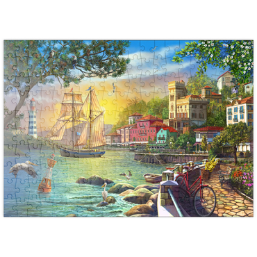Darstellung des Puzzle Motivs puzzleplate City Embankment at Sunset 200 Puzzle