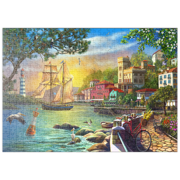 Darstellung des Puzzle Motivs puzzleplate City Embankment at Sunset 500 Puzzle