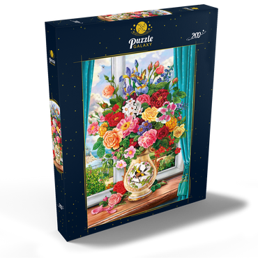 Darstellung des Puzzle Motivs Schöne Blumen am Fenster 200 Puzzle Schachtel Ansicht2