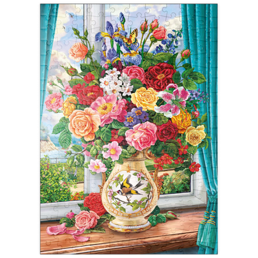 Darstellung des Puzzle Motivs puzzleplate Schöne Blumen am Fenster 200 Puzzle