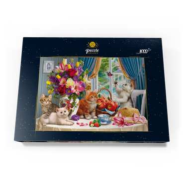 Darstellung des Puzzle Motivs Fluffy Kittens in the Living Room 1000 Puzzle Schachtel Ansicht3