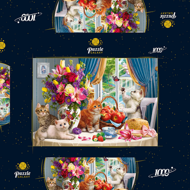 Darstellung des Puzzle Motivs Fluffy Kittens in the Living Room 1000 Puzzle Schachtel 3D Modell