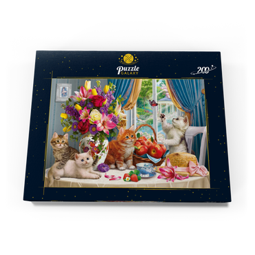 Darstellung des Puzzle Motivs Fluffy Kittens in the Living Room 200 Puzzle Schachtel Ansicht3