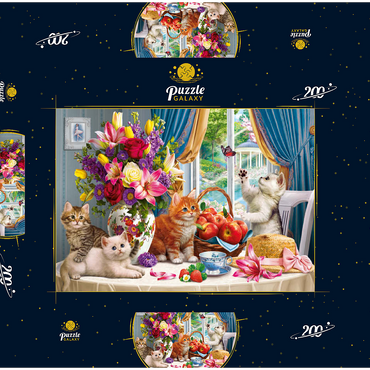 Darstellung des Puzzle Motivs Fluffy Kittens in the Living Room 200 Puzzle Schachtel 3D Modell