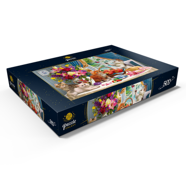 Darstellung des Puzzle Motivs Fluffy Kittens in the Living Room 500 Puzzle Schachtel Ansicht1