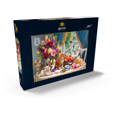Darstellung des Puzzle Motivs Fluffy Kittens in the Living Room 500 Puzzle Schachtel Ansicht2