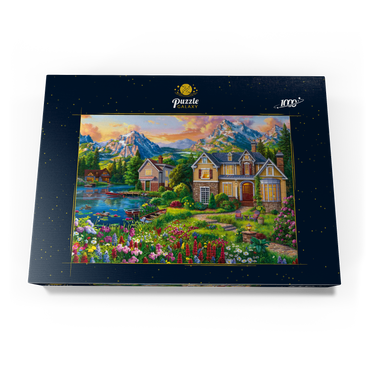 Darstellung des Puzzle Motivs Cozy House by the Lake 1000 Puzzle Schachtel Ansicht3