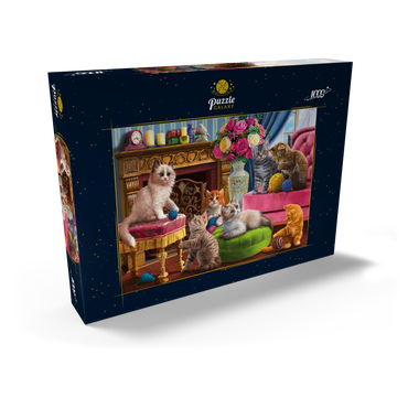Darstellung des Puzzle Motivs Kittens by the Fireplace 1000 Puzzle Schachtel Ansicht2