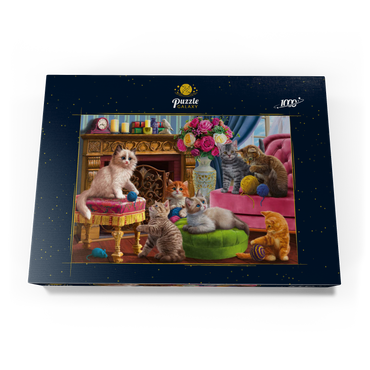 Darstellung des Puzzle Motivs Kittens by the Fireplace 1000 Puzzle Schachtel Ansicht3