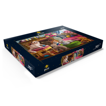 Darstellung des Puzzle Motivs Kittens by the Fireplace 200 Puzzle Schachtel Ansicht1