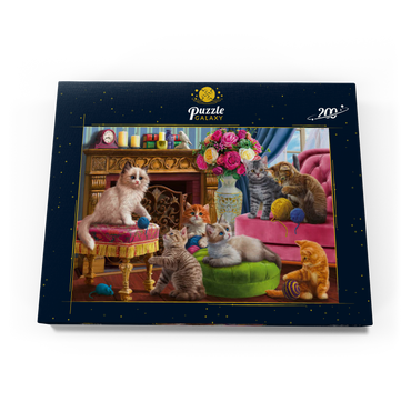 Darstellung des Puzzle Motivs Kittens by the Fireplace 200 Puzzle Schachtel Ansicht3
