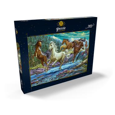 Darstellung des Puzzle Motivs Running Midnight Horses 200 Puzzle Schachtel Ansicht2
