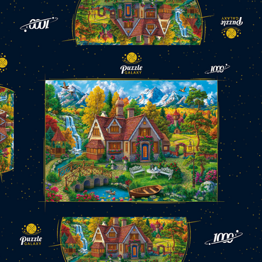 Darstellung des Puzzle Motivs Magic House by the Mountains 1000 Puzzle Schachtel 3D Modell