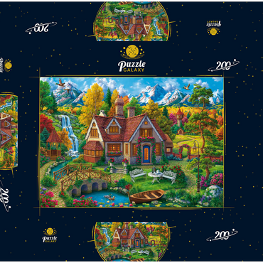 Darstellung des Puzzle Motivs Magic House by the Mountains 200 Puzzle Schachtel 3D Modell