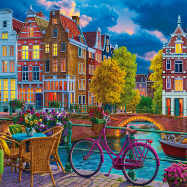 Darstellung des Puzzle Motivs Cozy Street 100 Puzzle 3D Modell