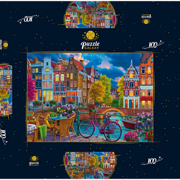 Darstellung des Puzzle Motivs Cozy Street 100 Puzzle Schachtel 3D Modell