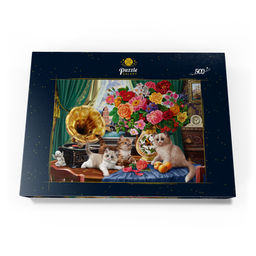 Darstellung des Puzzle Motivs Kittens & Colorful Flowers 500 Puzzle Schachtel Ansicht3