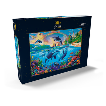 Darstellung des Puzzle Motivs Whales in the Ocean 1000 Puzzle Schachtel Ansicht2