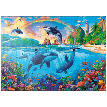 Darstellung des Puzzle Motivs puzzleplate Whales in the Ocean 1000 Puzzle