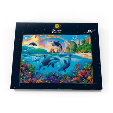 Darstellung des Puzzle Motivs Whales in the Ocean 100 Puzzle Schachtel Ansicht3