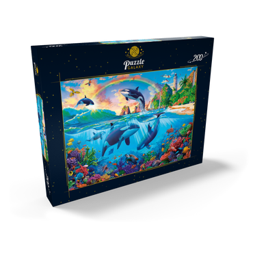 Darstellung des Puzzle Motivs Whales in the Ocean 200 Puzzle Schachtel Ansicht2