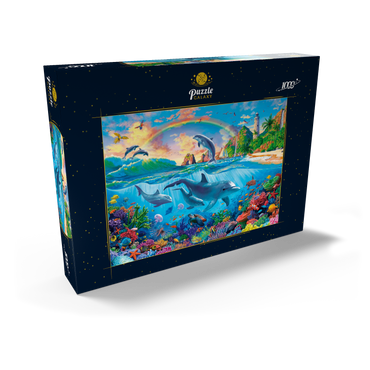 Darstellung des Puzzle Motivs Dolphins in the Ocean 1000 Puzzle Schachtel Ansicht2