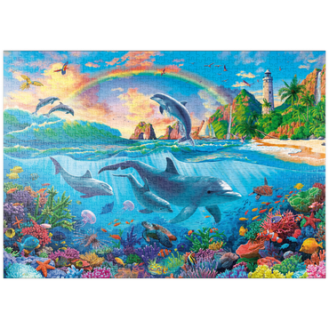 Darstellung des Puzzle Motivs puzzleplate Dolphins in the Ocean 1000 Puzzle