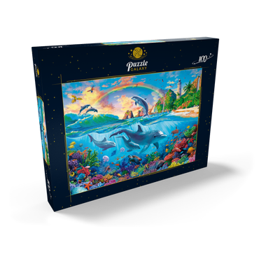 Darstellung des Puzzle Motivs Dolphins in the Ocean 100 Puzzle Schachtel Ansicht2